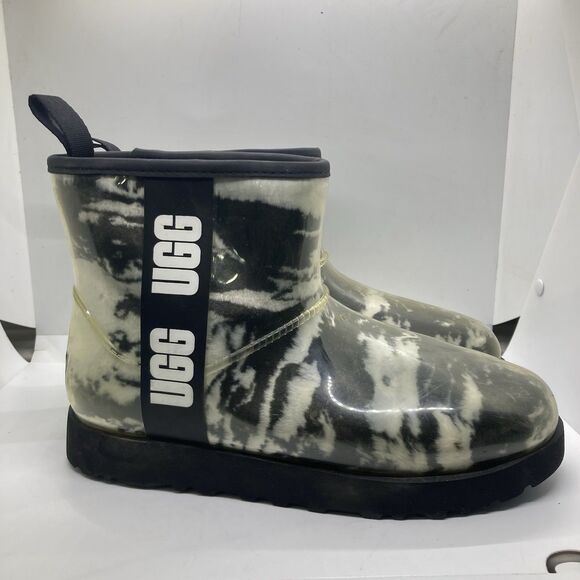 UGG WOMEN CLASSIC MINI BLACK MARBLE Womens 9 Boots - Picture 3 of 9